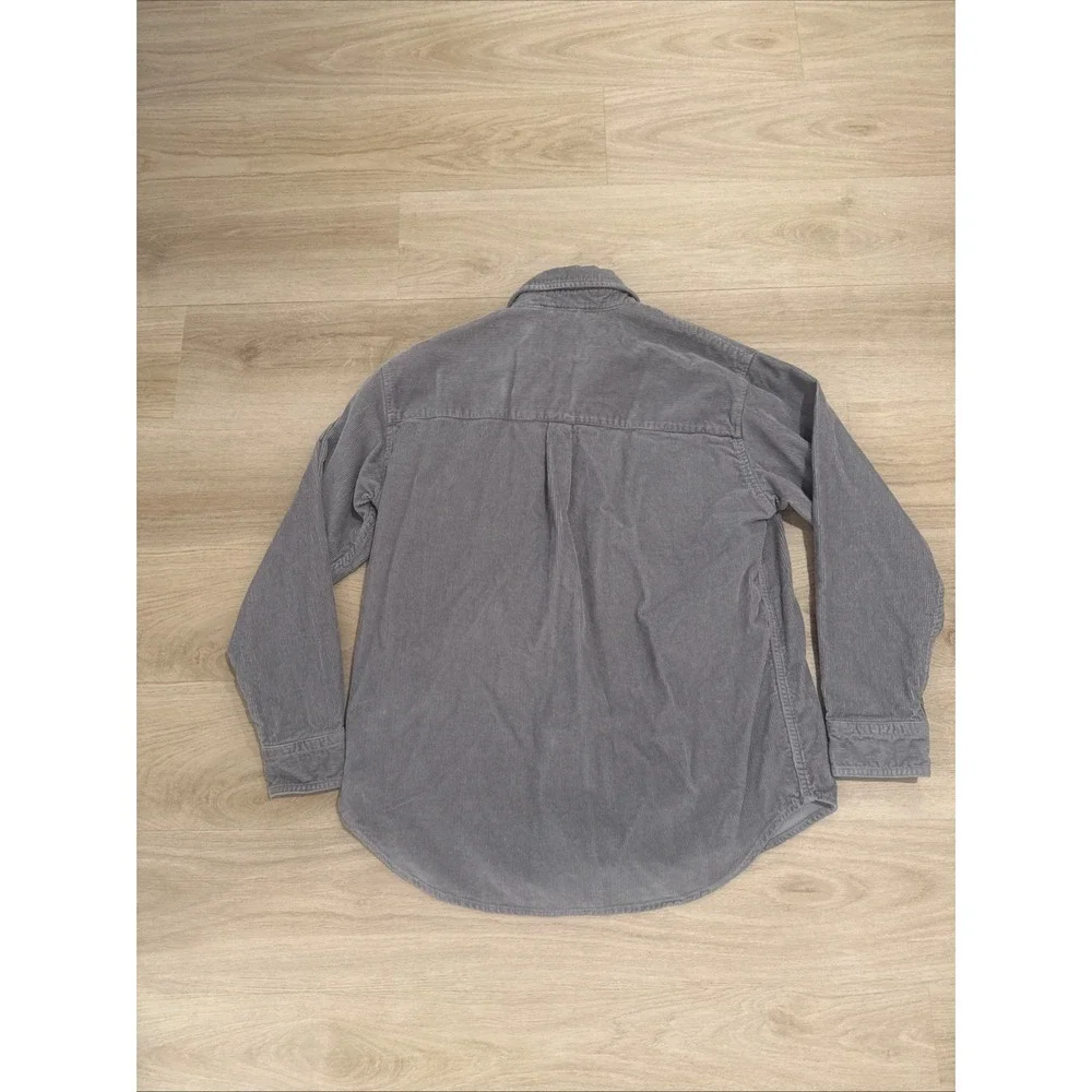 Levi's Silver Tab Gray Corduroy Long Sleeve Shirt Men's A Loose Fit 2 Pocket